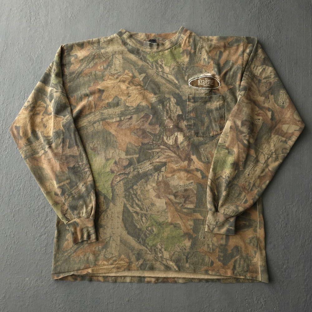 Vintage 90s Camo Long Sleeve T-shirt Large Single Stitch Advantage Timber